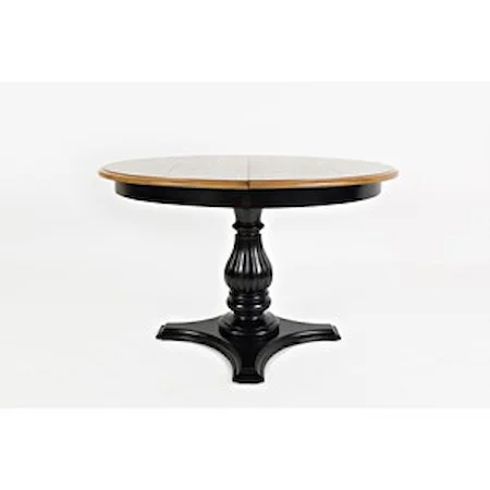 Round to Oval Pedestal Dining Table